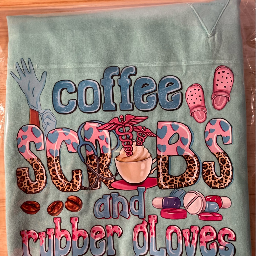 Dickies Teal colored Printed Scrub Top